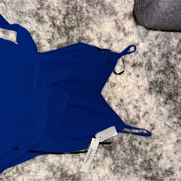 Nichole Miller fully lined , spaghetti strap crepe belted jumpsuit NWT size 8 - Picture 6 of 9